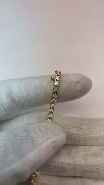 Genuine  Small Round Cut 3.50 Carats Diamonds Tennis Bracelet Gold Yellow 14K