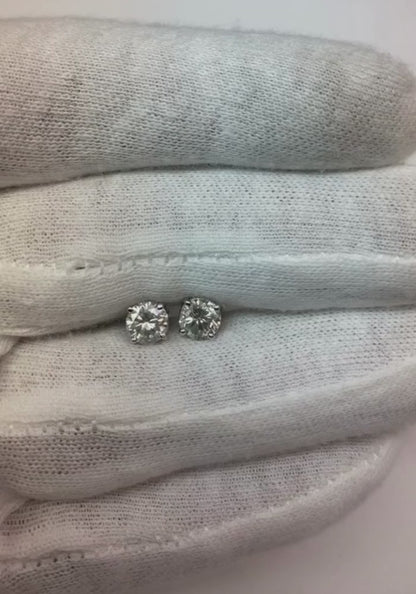 1.5 Ct Round Natural Earth Mined Diamond Stud Earring