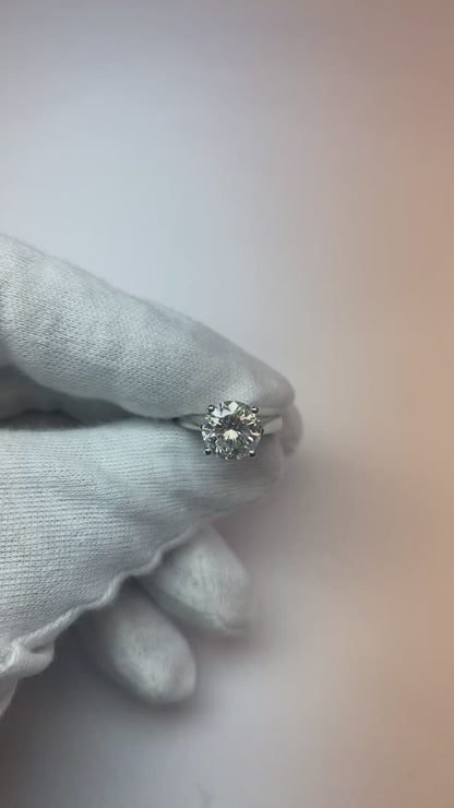 2.75 Ct Solitaire Natural Earth Mined Diamond Engagement Ring 4 Prongs 14K Gold White