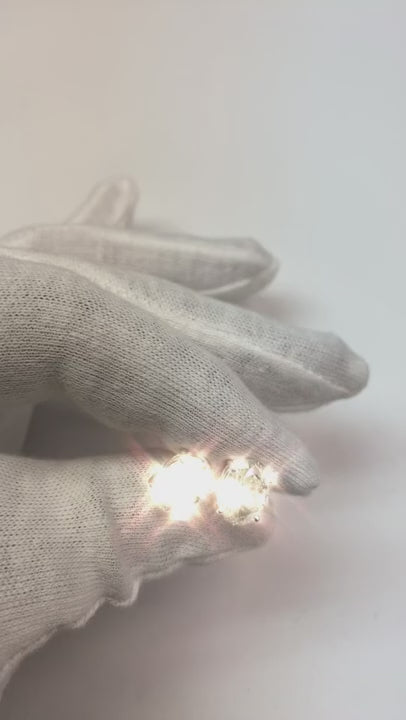 Big Genuine Natural Earth Mined Diamond Stud Earring Pair 6 Ct White Gold 14K Women Jewelry