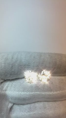 Round Genuine Natural Earth Mined Diamond Stud Earrings Women Fine White Gold Jewelry 2 Ct.