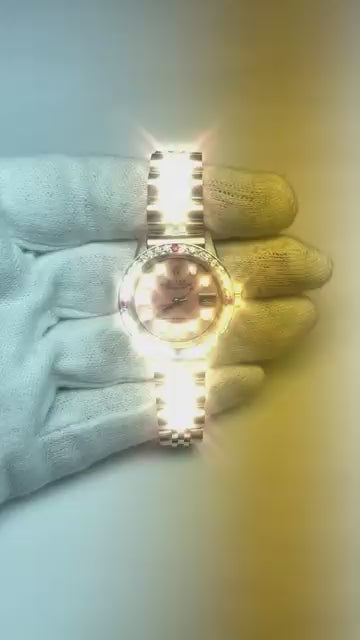 Rolex Datejust Ss Jubilee Bracelet Pink Mop Diamond Dial Ladies Watch