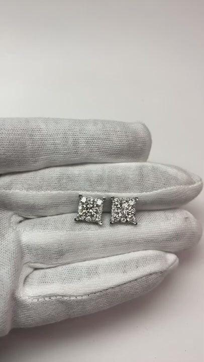 4.60 Ct Round Natural Earth Mined Diamonds Ladies Studs Earrings White Gold 14K