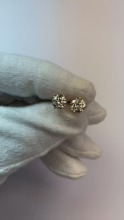 Rose Gold Natural Earth Mined Diamond Studs Earring 1.60 Carats