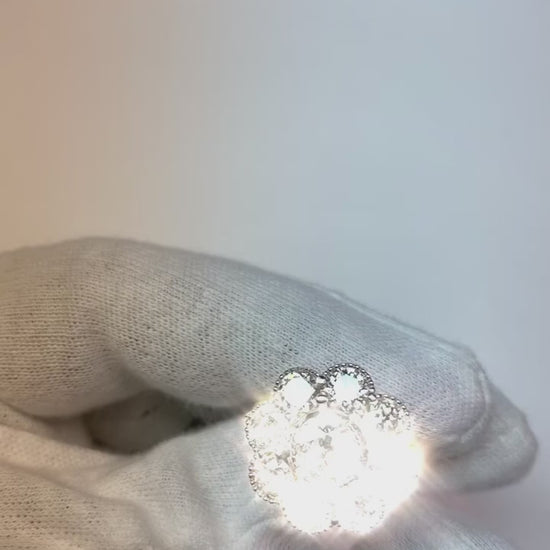 Natural Old Miner Diamonds Halo Ring Round Cut