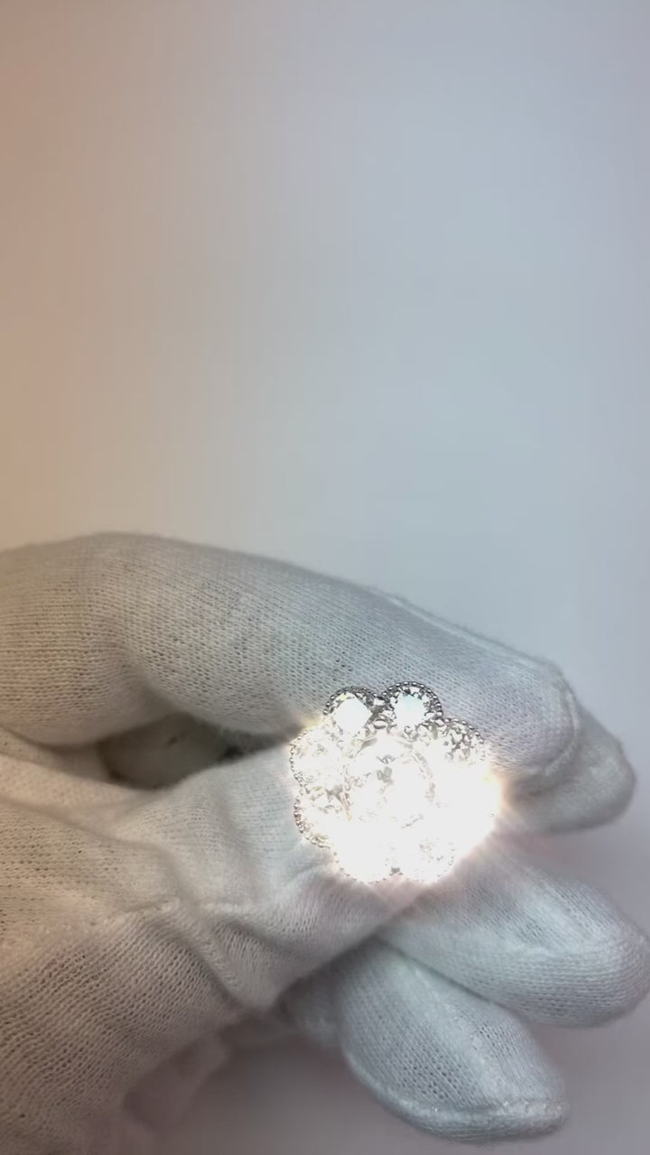 Natural Old Miner Diamonds Halo Ring Round Cut