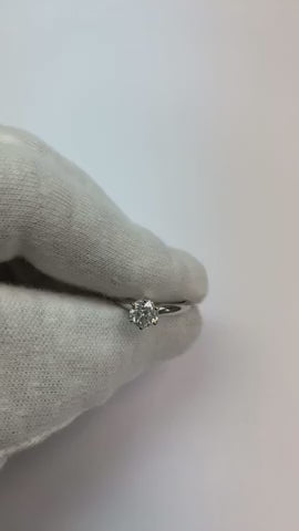 Round Natural Earth Mined Diamond Solitaire Ring