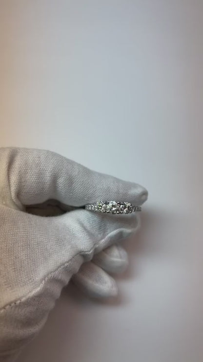 2.75 Carat Natural Earth Mined Diamonds Engagement Ring White Gold Women Jewelry