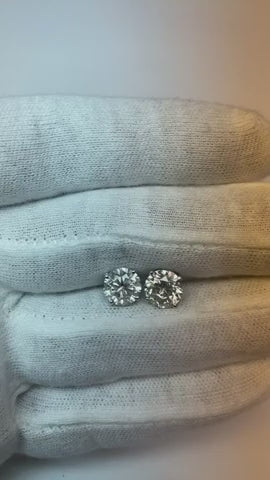 4 Carat F Vs1 Round Brilliant Mined Diamond Studs Earrings Platinum