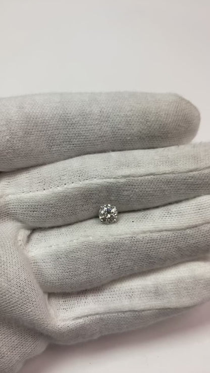 0.75 Carats Round Brilliant Single Natural Earth Mined Diamond Men's Earring