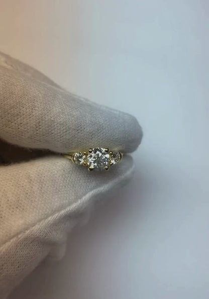 1.50 Carats Round Natural Earth Mined Diamond 3 Stone Anniversary Ring White Gold 14K New