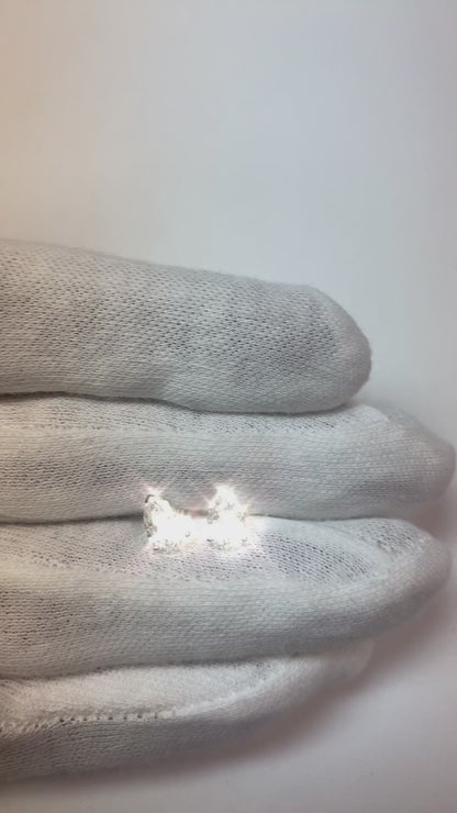 Old Miner Pear Stud Earth Mined Diamond Earrings 2 Carats White Gold