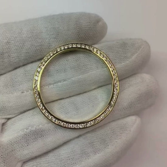 Yellow Gold 14K Custom Diamond Bezel To Fit Datejust Or President Watch 1.25 Carats
