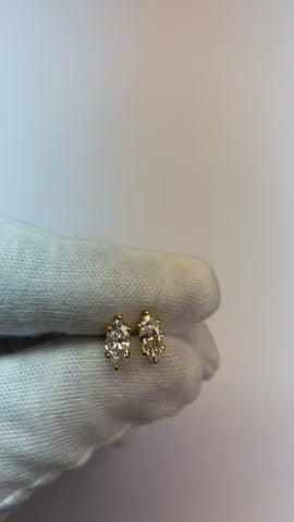 1 Carat Marquise Cut Natural Earth Mined Diamond Stud Earring White Gold 14K Lady Jewelry