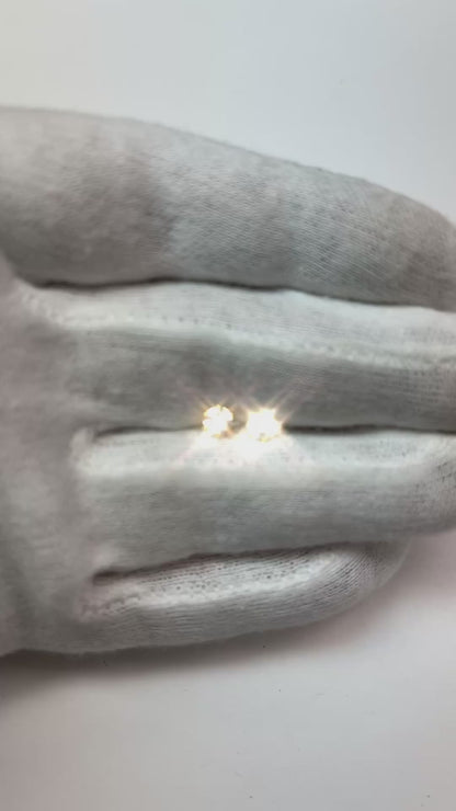 Prong Set Solitaire Round Brilliant Cut 0.75 Ct Natural Earth Mined Diamond Studs Earring