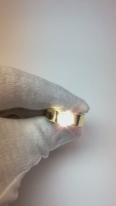 Tension Set Band Yellow Gold 10K Round Diamond 1 Carat Men's Ring