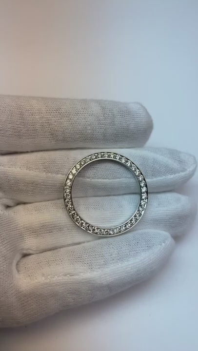 Midsize Custom Mined Diamond Bezel To Fit Rolex Datejust 31 Mm 2 Ct