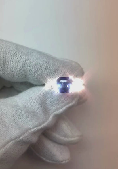 Blue Sapphire & Round Natural Earth Mined Diamond Ring 3.50 Carats 3 Stone Style Jewelry
