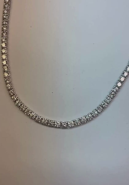 30 Carats Extra Long Natural Diamonds Tennis Necklace Strand Jewelry 32 Inches