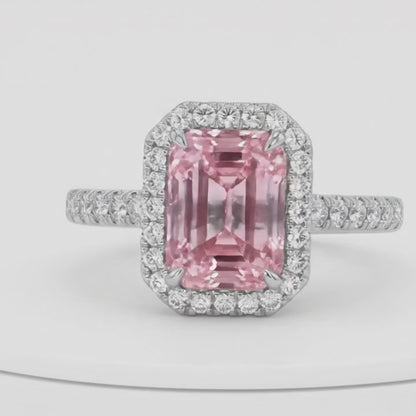Pink Diamond Ring 2.5 Carat Emerald