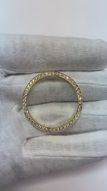 1.75 Carats Custom Mined Diamond Bezel To Fit Rolex Date 34 Mm Men's Watch