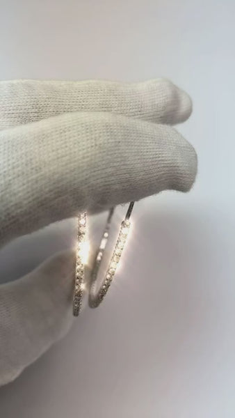 Mined Diamond Hoop Earrings