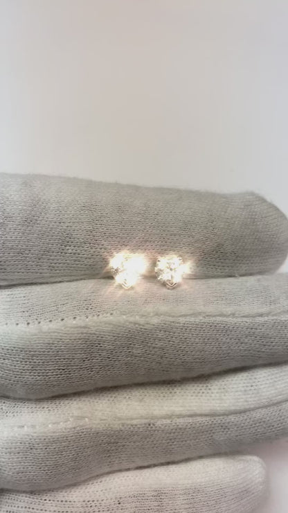 Women 2 Carats Heart Cut Natural Earth Mined Diamond Stud Earrings Solid White Gold 14K