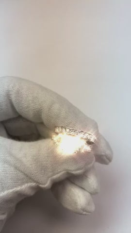 5 Carat Princess Center Natural Earth Mined Diamond Ring With Band Set Two Tone 14K