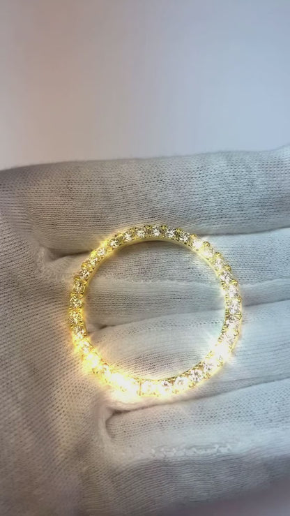 44 Mm Yellow Gold 14K Custom VVS1 Mined Diamond Bezel To Fit Rolex Day Date Watch 6 Ct.