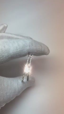 1.5 Ct Round Brilliant Natural Earth Mined Diamond Hoop Earring 14K White Gold