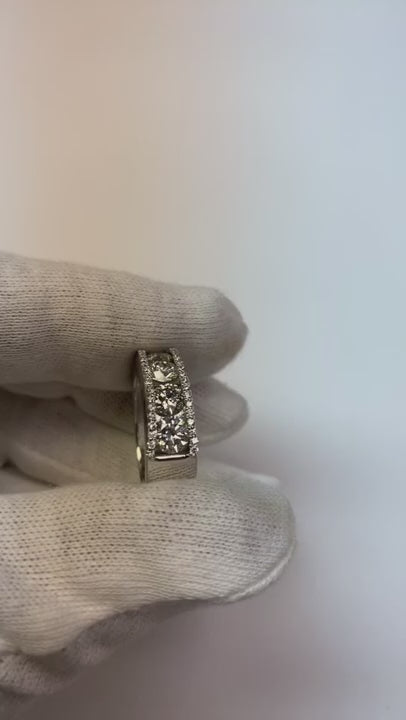 4 Ct Sparkling Round Natural Earth Mined Diamond Women Wedding Band White Gold