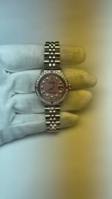 Rolex Datejust Ss Jubilee Bracelet Pink Mop Diamond Dial Ladies Watch