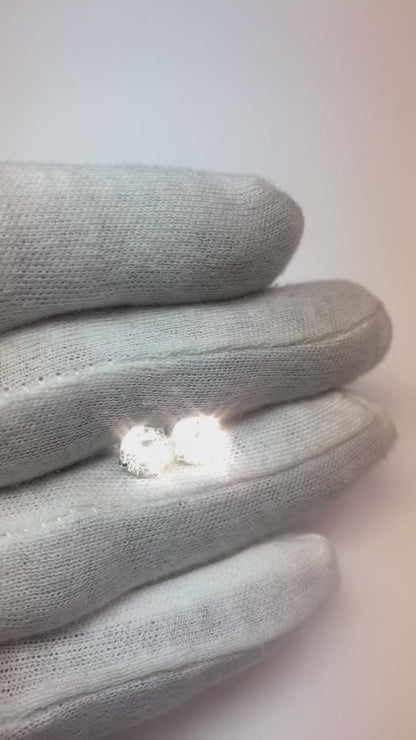 Round Cut Natural Earth Mined Diamond 2.80 Ct Stud Earring 14K White Gold