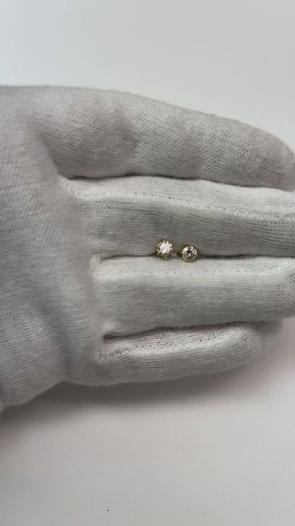 Prong Set Solitaire Round Brilliant Cut 0.75 Ct Natural Earth Mined Diamond Studs Earring