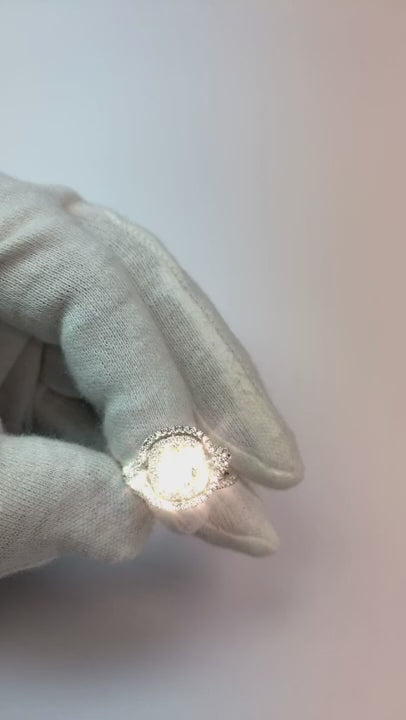 Cushion & Round Cut Gorgeous Halo Natural Earth Mined Diamond Wedding Ring 6.40 Ct