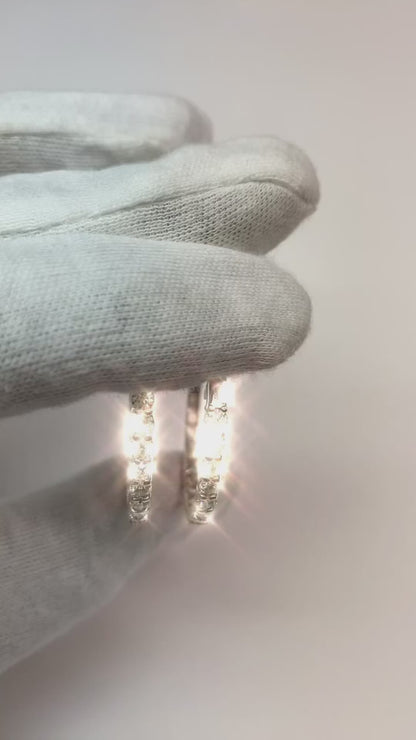 4 Carat Natural Earth Mined Diamond Hoop Earrings