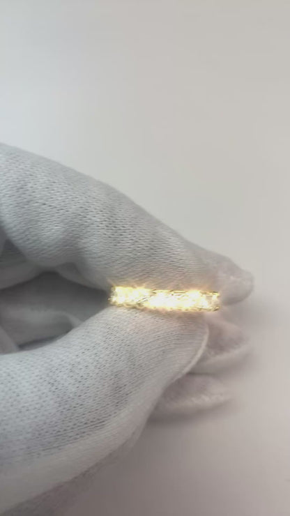 4.40 Carats Princess Cut Natural Earth Mined Diamond Band White Gold Women Jewelry