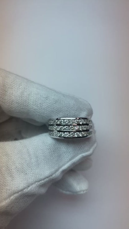 1.25 Ct Round Brilliant Natural Earth Mined Diamond Wedding Band 14K White Gold