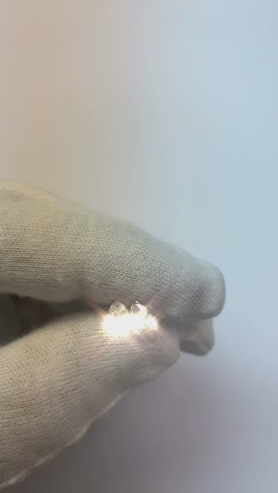 1 Carat Pear Cut Natural Earth Mined Diamond Stud Earring 14K White Gold