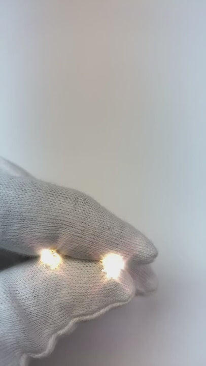 Stud Earring Martini Set Round Natural Earth Mined Diamond White Gold 14K