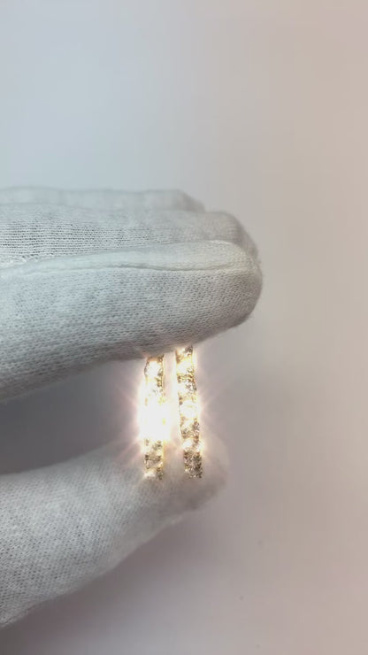 Hoop Natural Earth Mined Diamond Earrings 7.20 Carats Prong Setting Ladies Jewelry