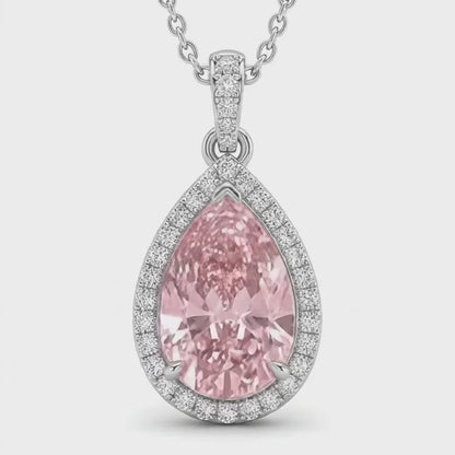 Pink Diamond Necklace 1.22 Carat Radiant