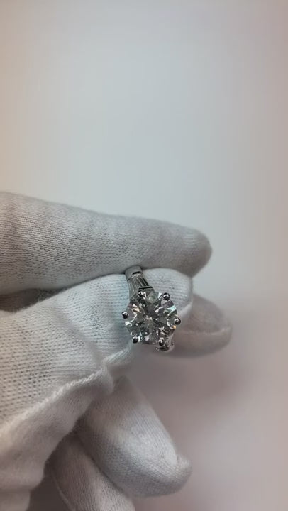 2.01 Carat Natural Earth Mined Diamonds Three Stone Style Engagement Ring New