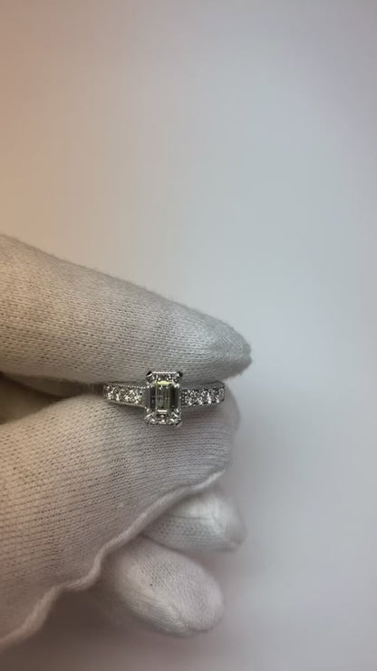 Real Natural Earth Mined Diamond Engagement Ring 1.50 Ct. Vintage Style White Gold 14K