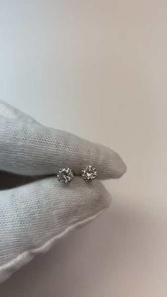 1.20 Carats Brilliant Diamond Stud Earring Ladies Jewelry