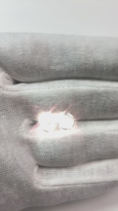 Solitaire Round Natural Earth Mined Diamond Stud Earring Bezel Set 2 Carats White Gold 14K