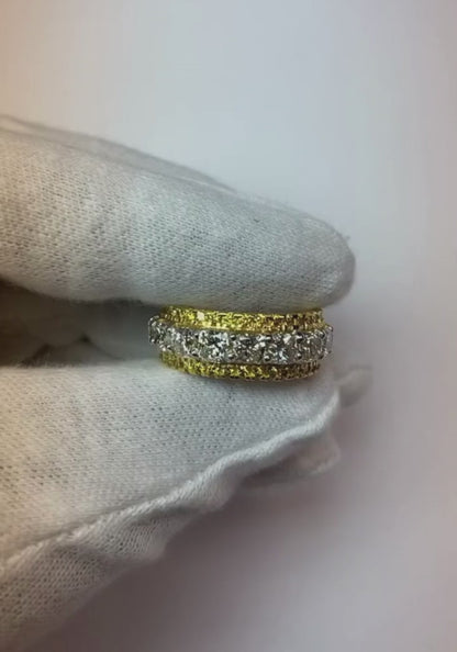 Eternity Wedding Band 9.20 Carats Two Tone Women Jewelry