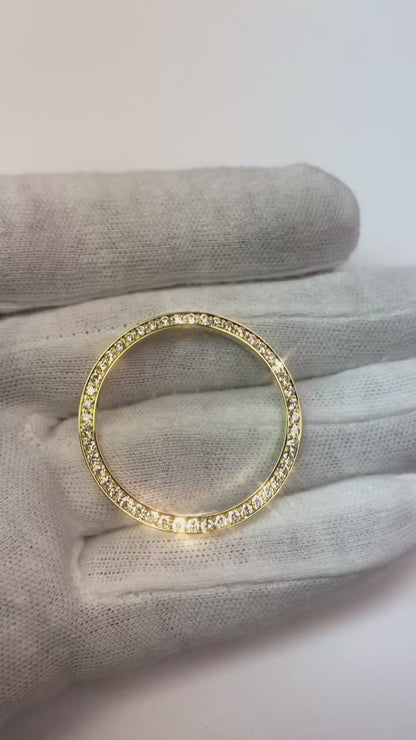 1.75 Carats Custom Mined Diamond Bezel To Fit Rolex Date 34 Mm Men's Watch