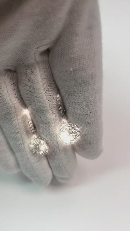 4.50 Carats Natural Earth Mined Diamonds Ladies Dangle Earrings White Gold 14K