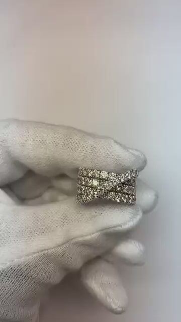 Fancy Ring Round Natural Earth Mined Diamonds 5.10 Carats Four Prong White Gold 14K